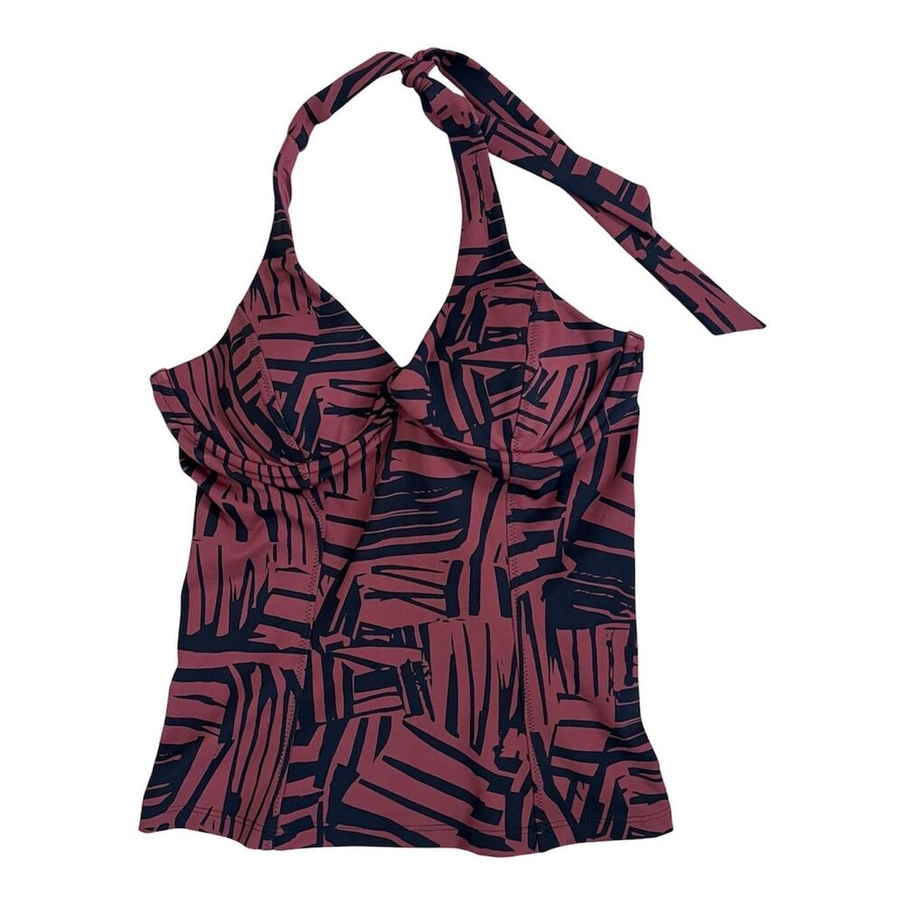 Athleta Sculpted Sienna Halter Tankini Top 34B / CT Abstract Swim NEW - Picture 3 of 10